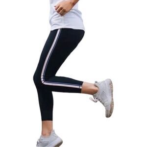 Zyia Active Black Luxe Pink Rainbow Hi-Rise Leggings Size XL 14-16